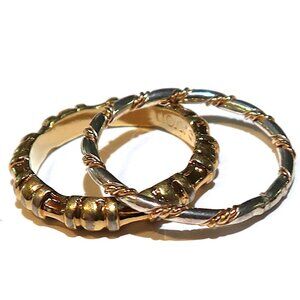 Vintage Women's Rings Gold & Silver Tone Bundle 2PC One AVON SIZE 6.75 & 4.75